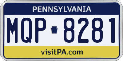 PA license plate MQP8281