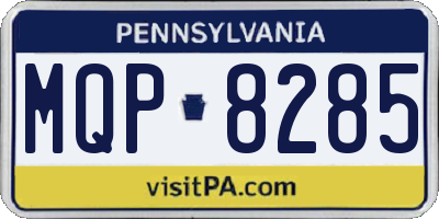 PA license plate MQP8285