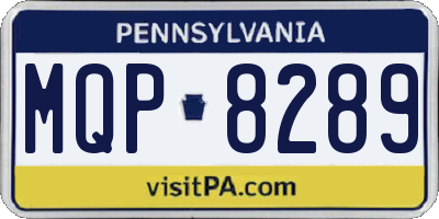 PA license plate MQP8289
