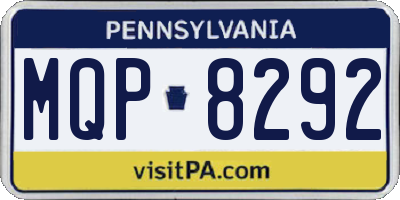 PA license plate MQP8292
