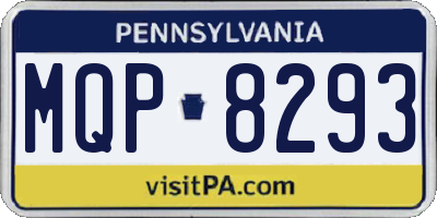 PA license plate MQP8293