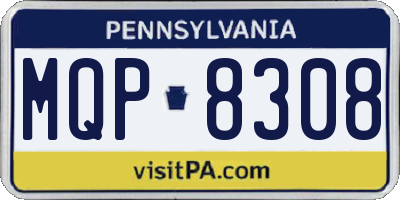 PA license plate MQP8308