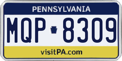 PA license plate MQP8309