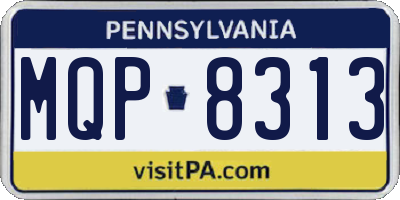 PA license plate MQP8313