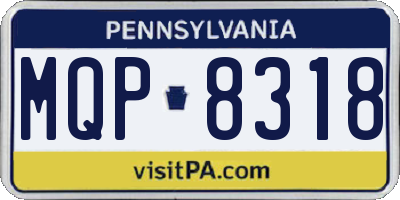 PA license plate MQP8318