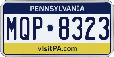 PA license plate MQP8323
