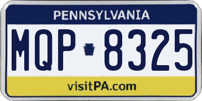 PA license plate MQP8325