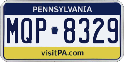 PA license plate MQP8329