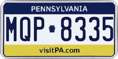 PA license plate MQP8335