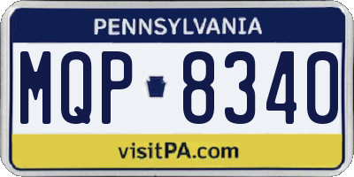 PA license plate MQP8340