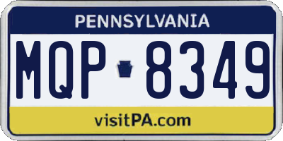 PA license plate MQP8349