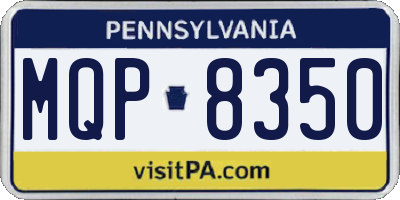 PA license plate MQP8350