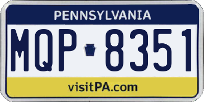 PA license plate MQP8351