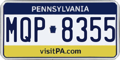 PA license plate MQP8355
