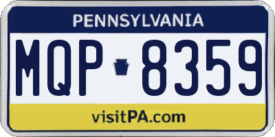 PA license plate MQP8359