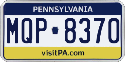 PA license plate MQP8370