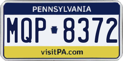 PA license plate MQP8372