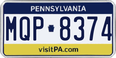 PA license plate MQP8374