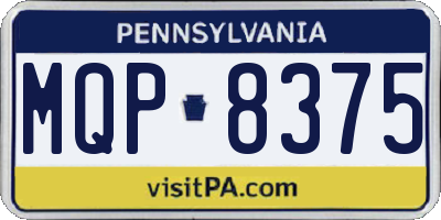 PA license plate MQP8375