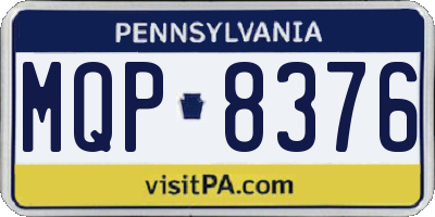 PA license plate MQP8376