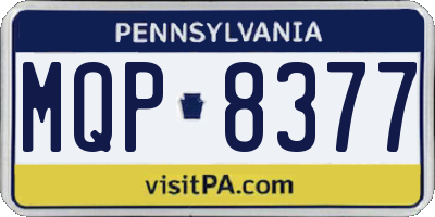 PA license plate MQP8377