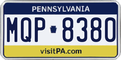 PA license plate MQP8380