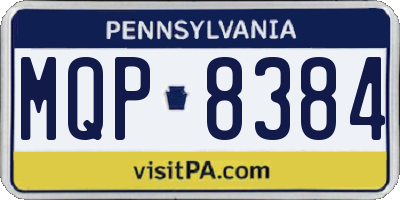 PA license plate MQP8384