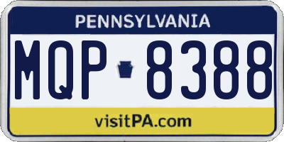 PA license plate MQP8388
