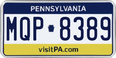 PA license plate MQP8389