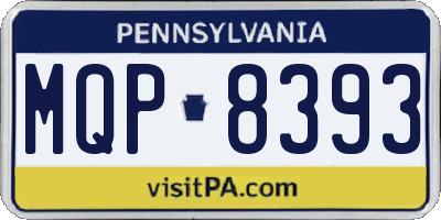 PA license plate MQP8393