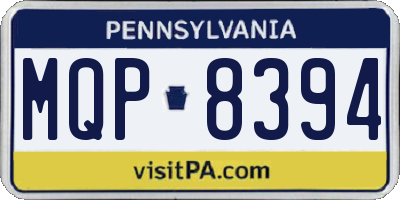 PA license plate MQP8394