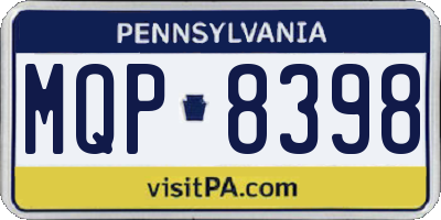 PA license plate MQP8398