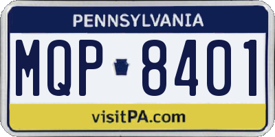 PA license plate MQP8401