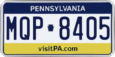 PA license plate MQP8405