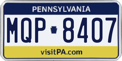 PA license plate MQP8407