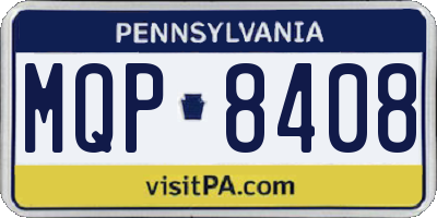 PA license plate MQP8408