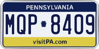 PA license plate MQP8409