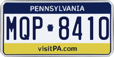 PA license plate MQP8410