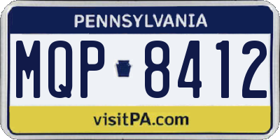 PA license plate MQP8412