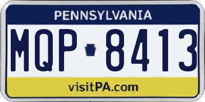 PA license plate MQP8413