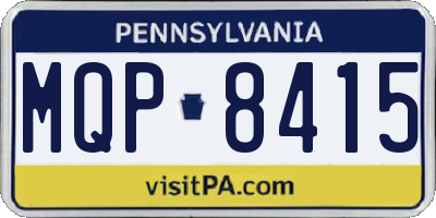 PA license plate MQP8415