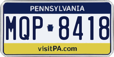 PA license plate MQP8418