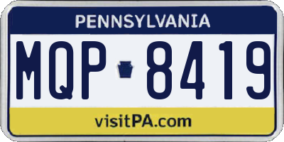 PA license plate MQP8419