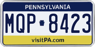 PA license plate MQP8423
