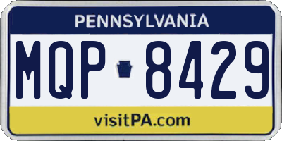 PA license plate MQP8429