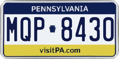 PA license plate MQP8430