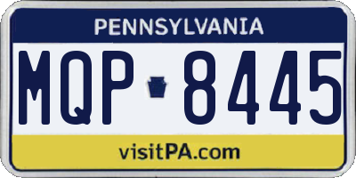 PA license plate MQP8445