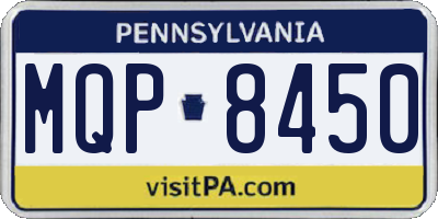 PA license plate MQP8450