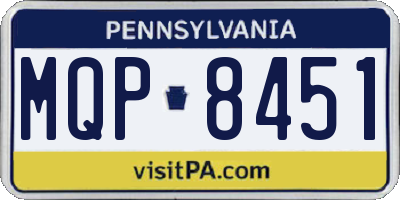 PA license plate MQP8451