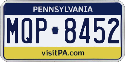 PA license plate MQP8452